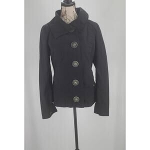 Soia & Kyo funnel neck Cotton black asymmetrical jacket ladies black Size Small